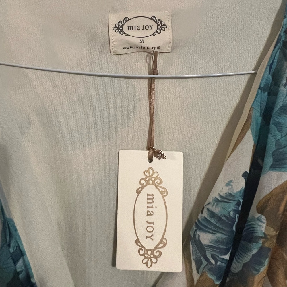 Joyfolie Blue and Brown Floral Midi Dress - Picture 2 of 2